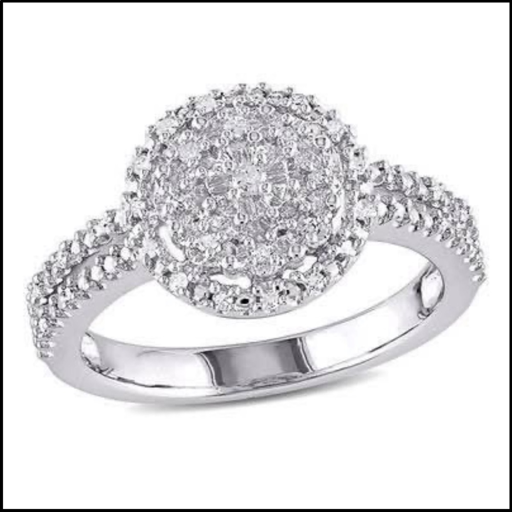 1/5 CT. T.W. Composite Diamond Frame Promise Ring